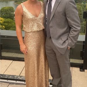 Gold Sequin Bridesmaid Dress